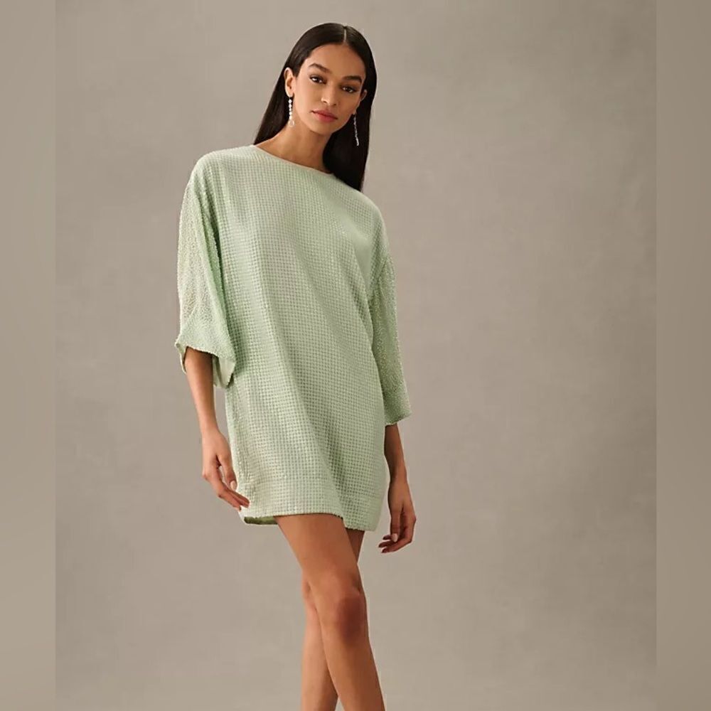 Anthropologie Let Me Be Sequin Shift Mini Dress NWT